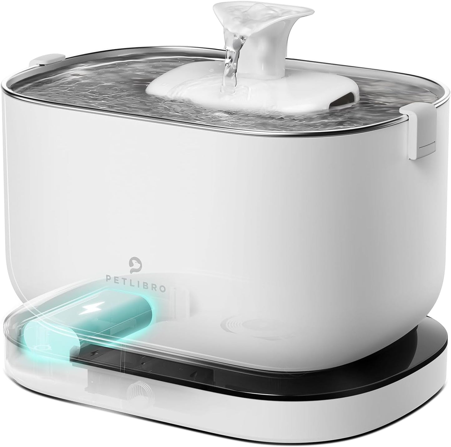 PETLIBRO Cat Water Fountain Inside,Wireless ,2.5L/84oz Dockstream Battery Operated Automatic for Drinking with Wireless Pump,Easy Cleaning,BPA-Free