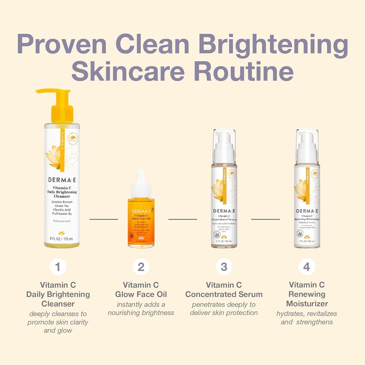 DERMA E Vitamin C Concentrated Serum with Hyaluronic Acid, Vitamin E & Aloe, All Natural, Antioxidant-Rich Concentrated Facial Serum – Firming and Brightening Vitamin C Face Serum, 2oz