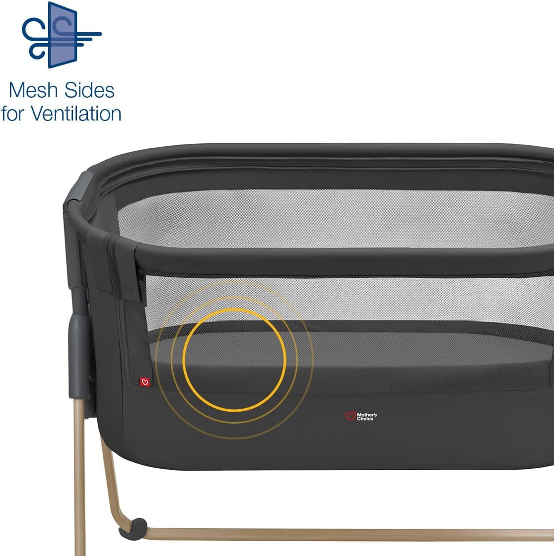 Mother’s Choice Acacia Bassinet, Bedside Sleeper, Co-Sleeper: Space-Saving, Stylish, and Eco-Friendly Bassinet for Newborns, Foldable for Storage, Birth to 6 month/9kgs