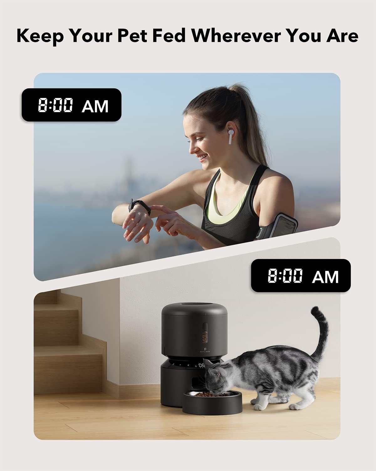 PETLIBRO Automatic Cat Food Dispenser with Freshness Preservation, Up to 50 Portions 6 Meals Per Day