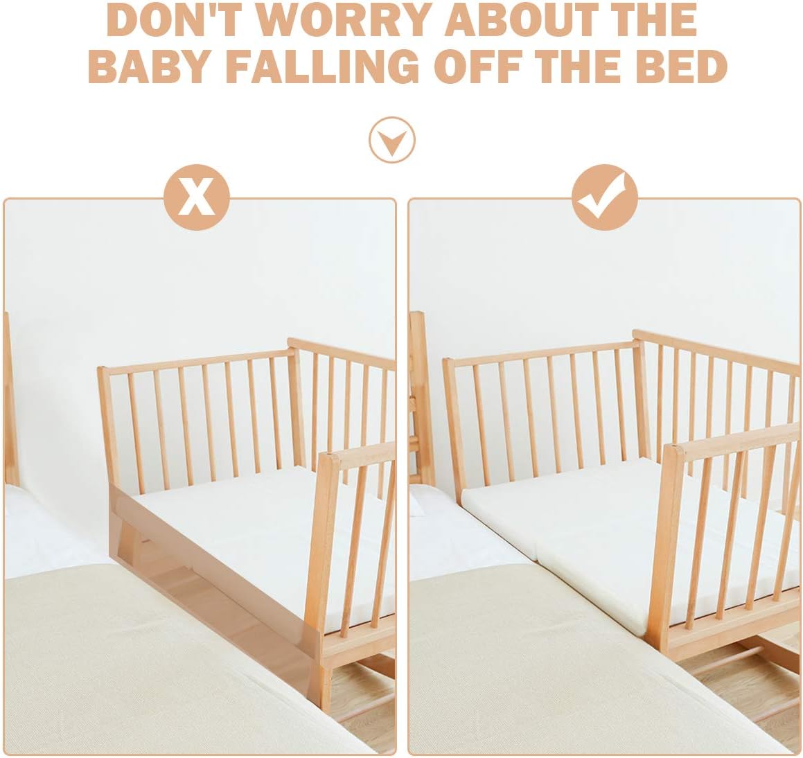 LATTCURE Strap for Baby Cot, 7 m Attachment, Side Cot Strap for Box Spring Beds, Side Cot Strap, Strap for Box Spring Beds, Side Cot Strap White for Docking.