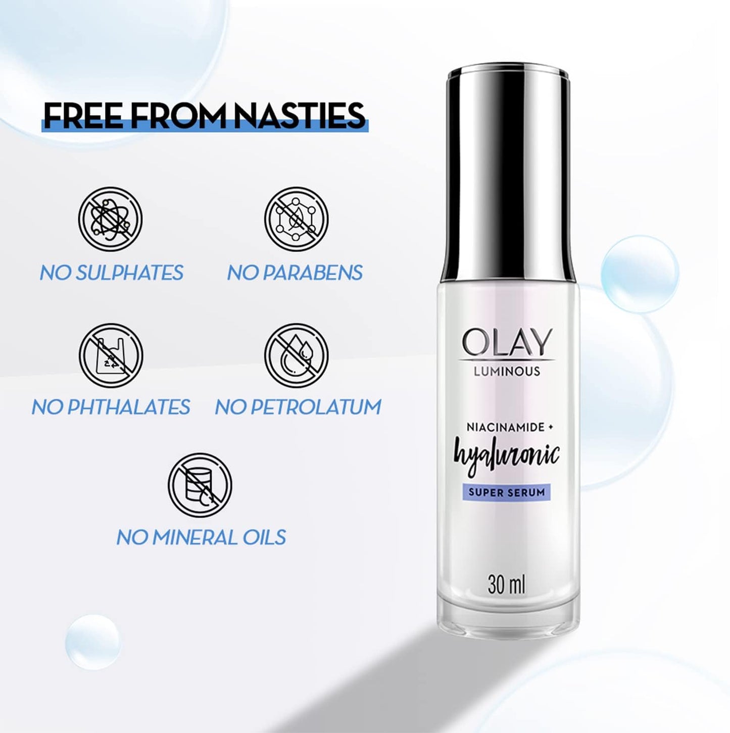 Olay Luminous Niacinamide+ Hyaluronic Super Face Serum, 30ml