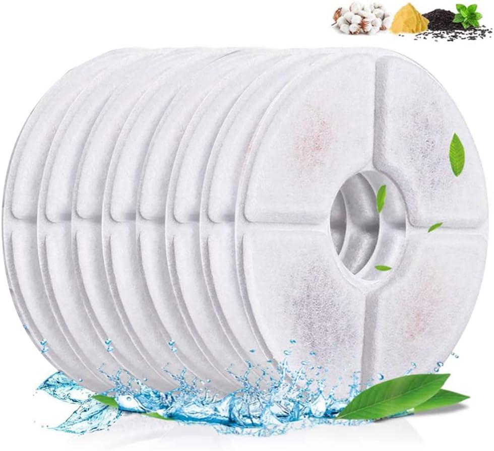 Cat Fountain Filter, Pack of 8 Pet Fountain Replacement Filters, Cat Water Fountain Filter, for Drinking Fountain for Cat, Filter Wadding, Suitable for Pet Drinkers Brand: BBAOO