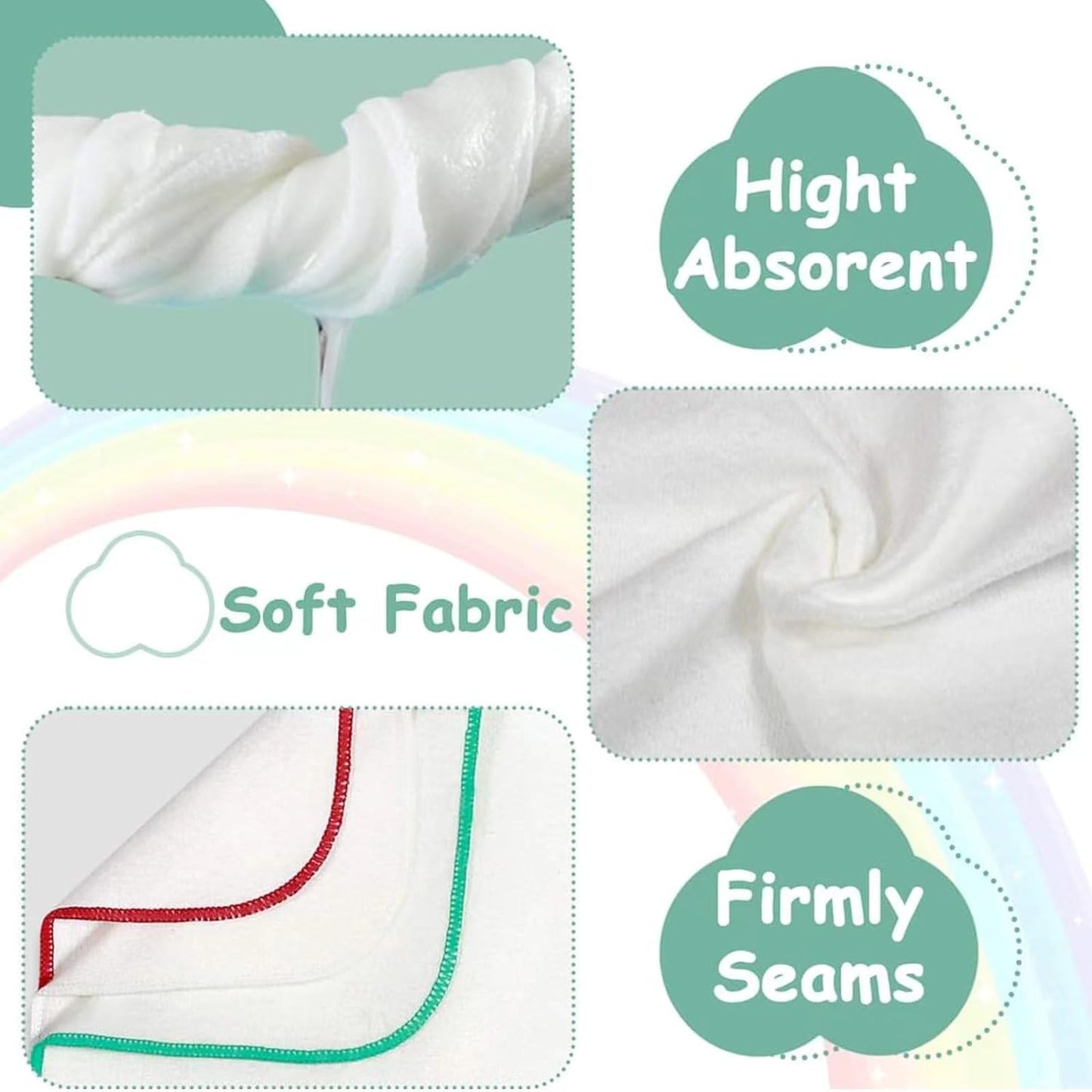 FAMOPLY 27 PCS Flannel Cloth Baby Wipes with Large Capacity Storage Bag,Reusable Natural Cloth Wipes for Baby Daily Cleanup, 8x8 inch Body Face Hand Washcloth Essential for Cloth Diapers