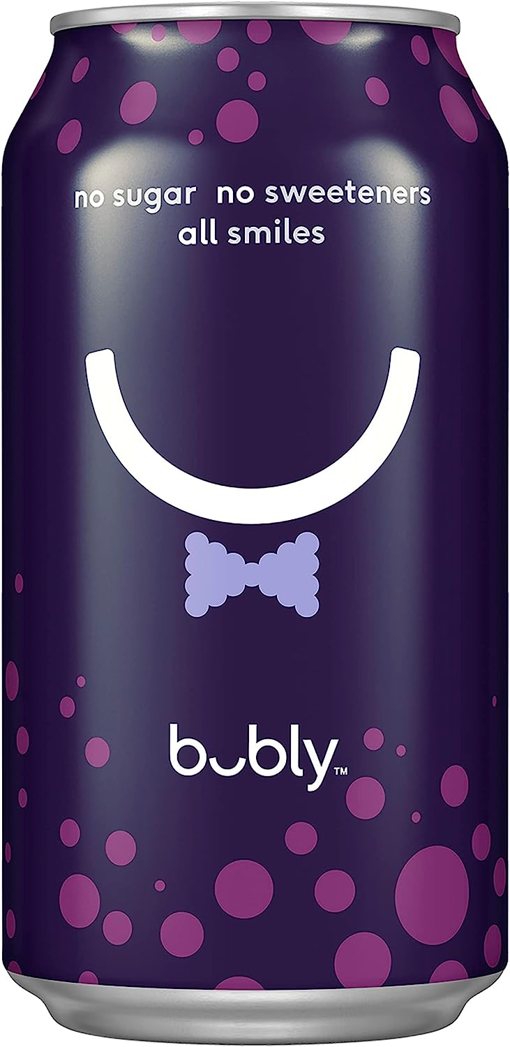 Bubly Blackberry Flavoured Sparkling Water Can 375 ml 8 Pack