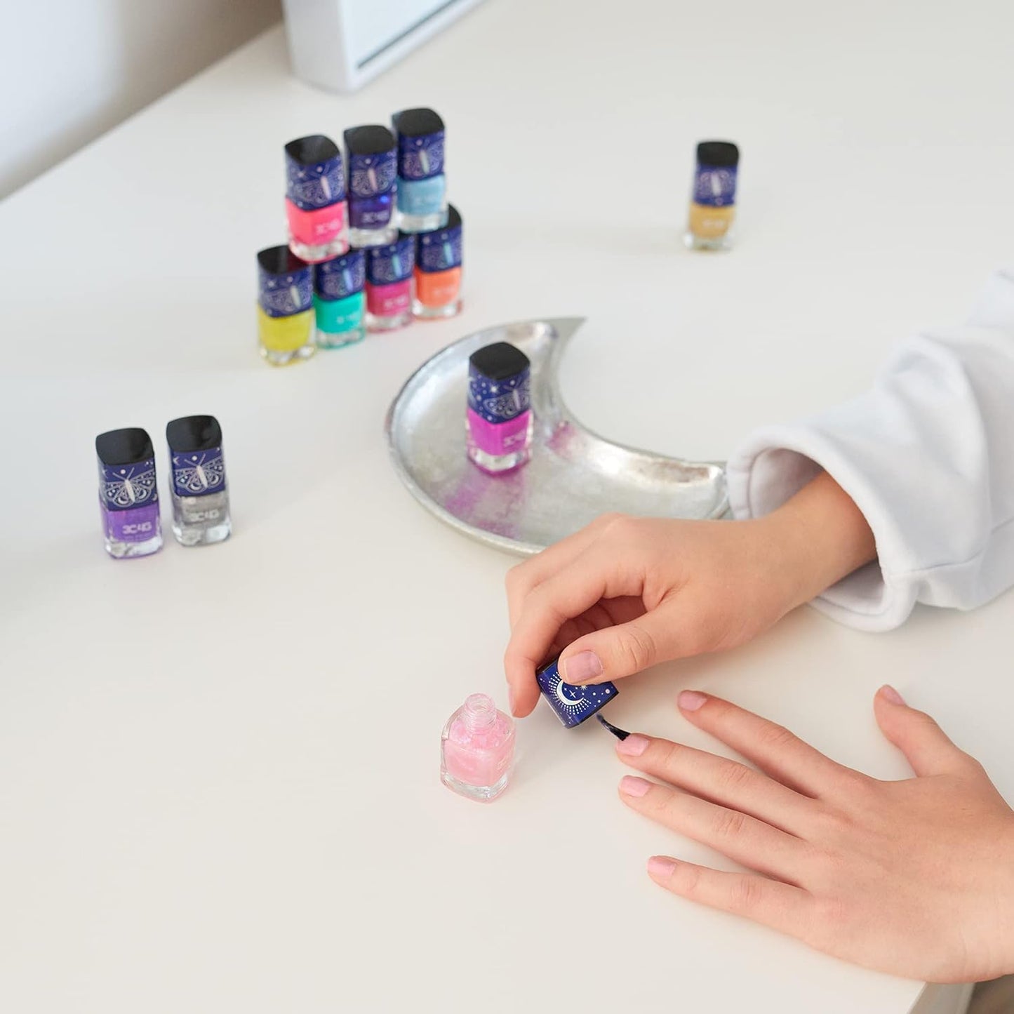 3C4G THREE CHEERS FOR GIRLS - Celestial 12-Pack Nail Polish Tower - Nail Polish Set for Girls and Teens - Includes 12 Vibrant Colors - Non-Toxic Nail Polish for Kids - Ages 8+