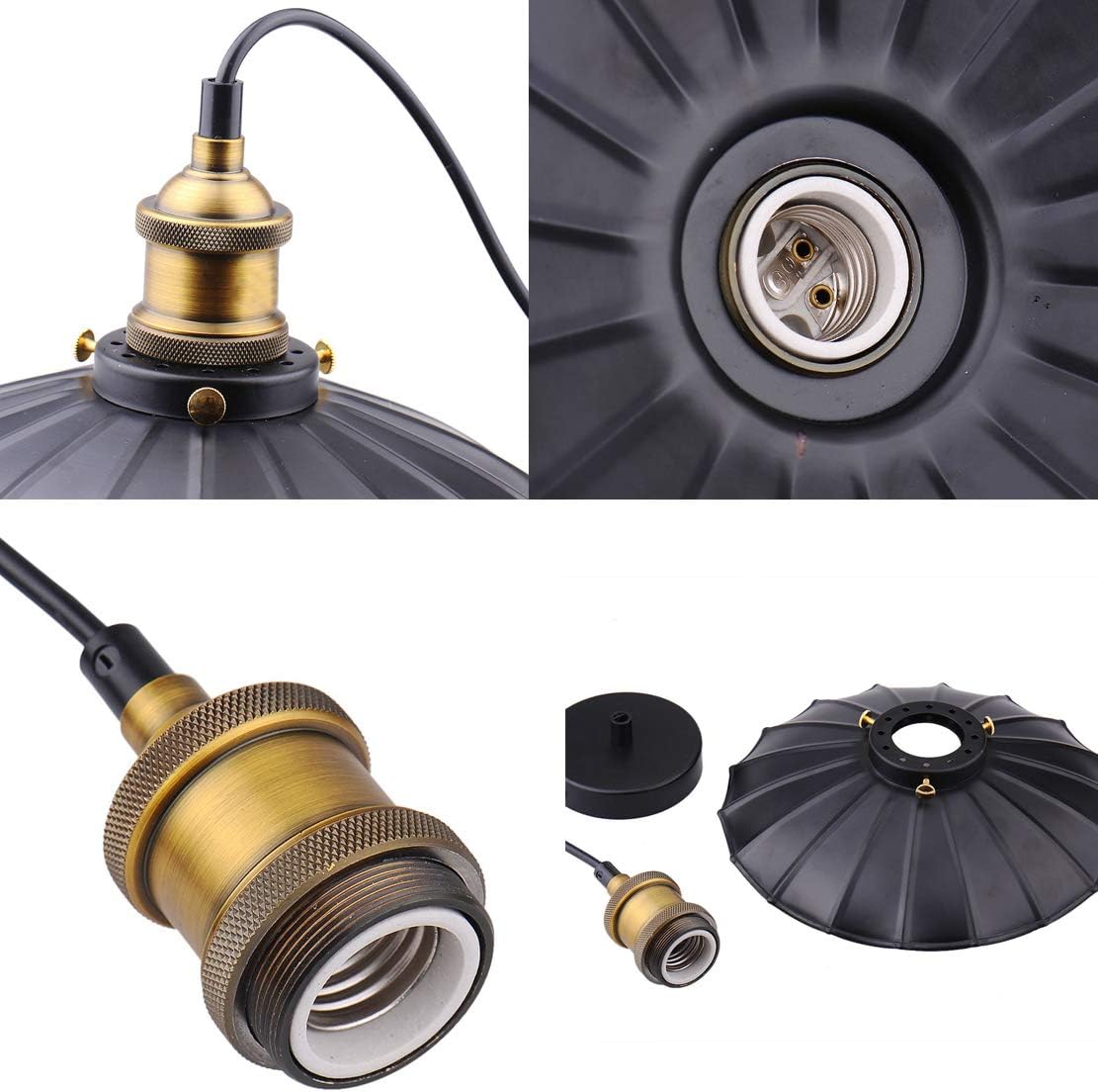 YOXANG Creative Umbrella Pendant Lighting Vintage Metal Little Black Skirt Retro Industrial Adjustable Hanging Lights Warehouse Loft Decor Chandeliers for Dining Room