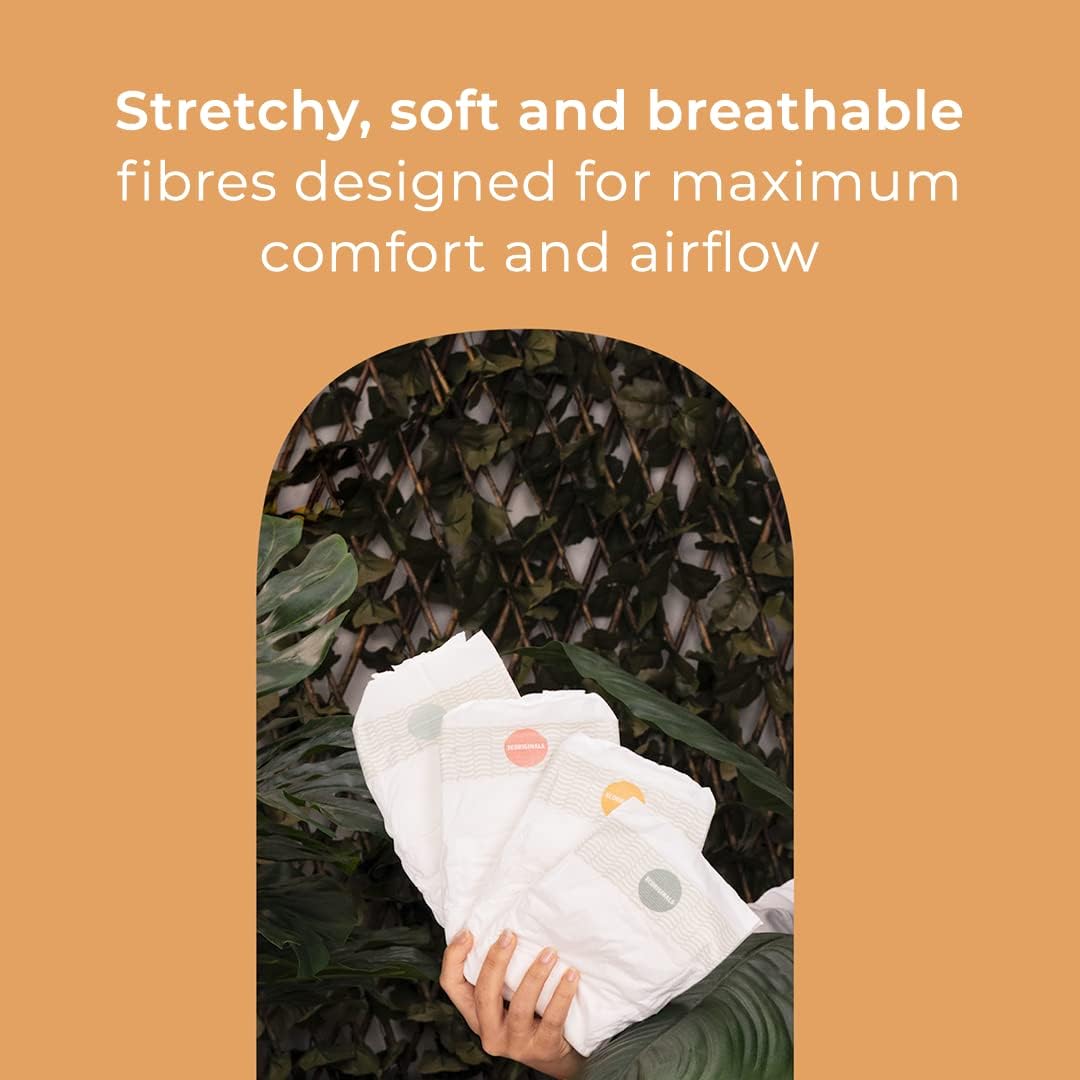 Ecoriginals Eco Disposable Nappies | Newborn Plus Baby Size 1, 3.5-5kg | 3 Pack, 90 count | Plant-Based, Non-Toxic