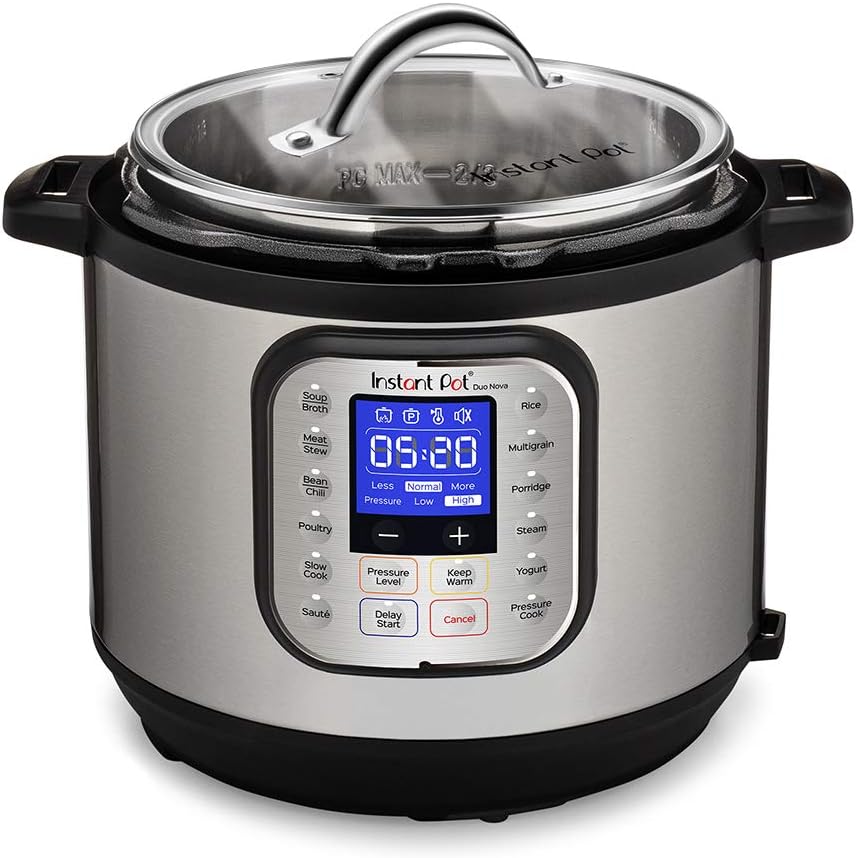 Instant Pot Duo Crisp + Air Fryer 11-in-1 Multicooker, 8L - Pressure Cooker, Air Fryer, Slow Cooker, Steamer, Sous Vide Machine & Baking Functions & Genuine Tempered Glass lid, Clear 10 in. 8 Quart