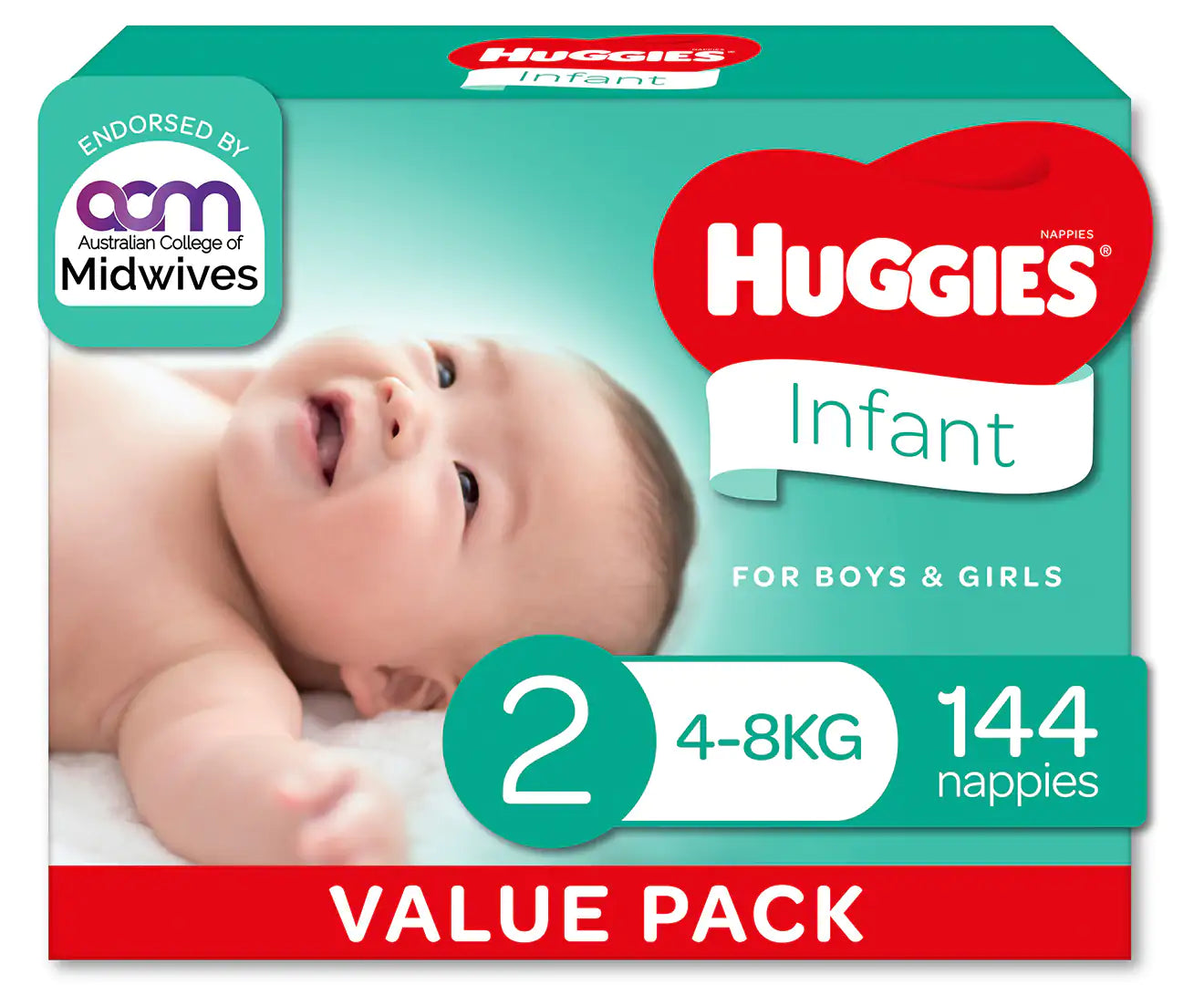 Huggies Infant Size 2 (4-8kg) Nappies & Fragrance Free Baby Wipes Bundle