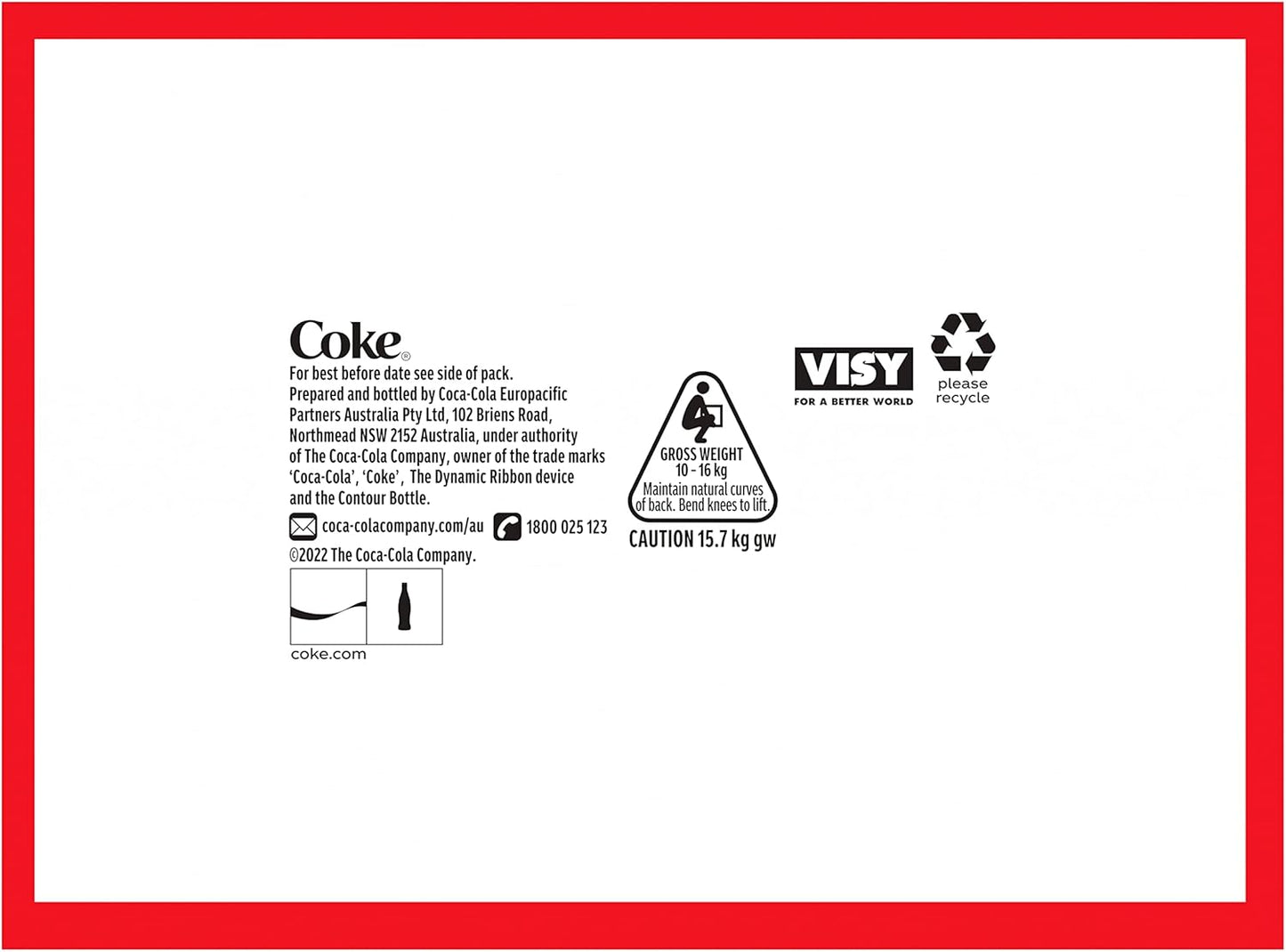 Coca-Cola Zero Sugar Caffeine Free Soft Drink Multipack Bottles 12 x 1.25L