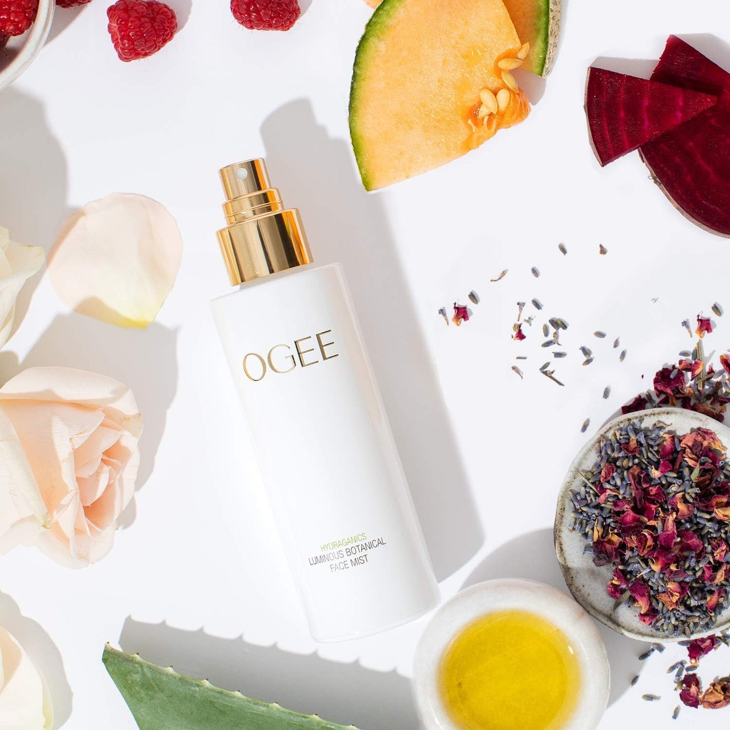 Ogee Rose Luminous Botanical Face Mist, Organic & Vegan Skin Moisturizer, 90ml
