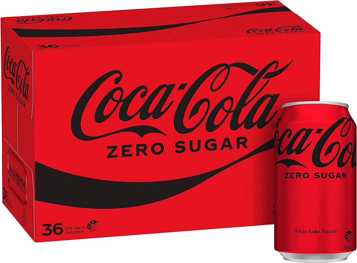 Coca-Cola Zero Sugar Soft Drink Multipack Cans 36 x 375mL