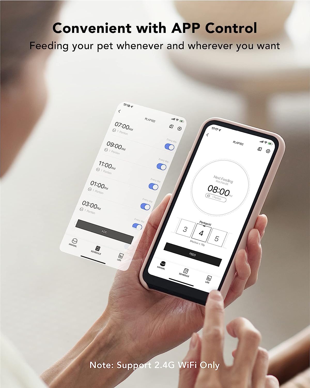 Automatic Dog Feeder, 6L Dog Food Dispenser with Customize Feeding Schedule, WiFi with Timer Interactive Voice Recorder, 6L