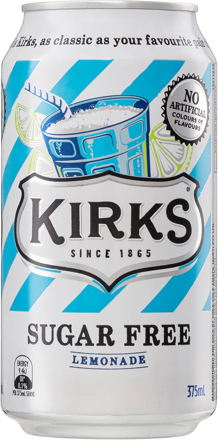 Kirks Lemonade Flavour Sugar Free Soft Drink Multipack Cans 20 x 375 mL