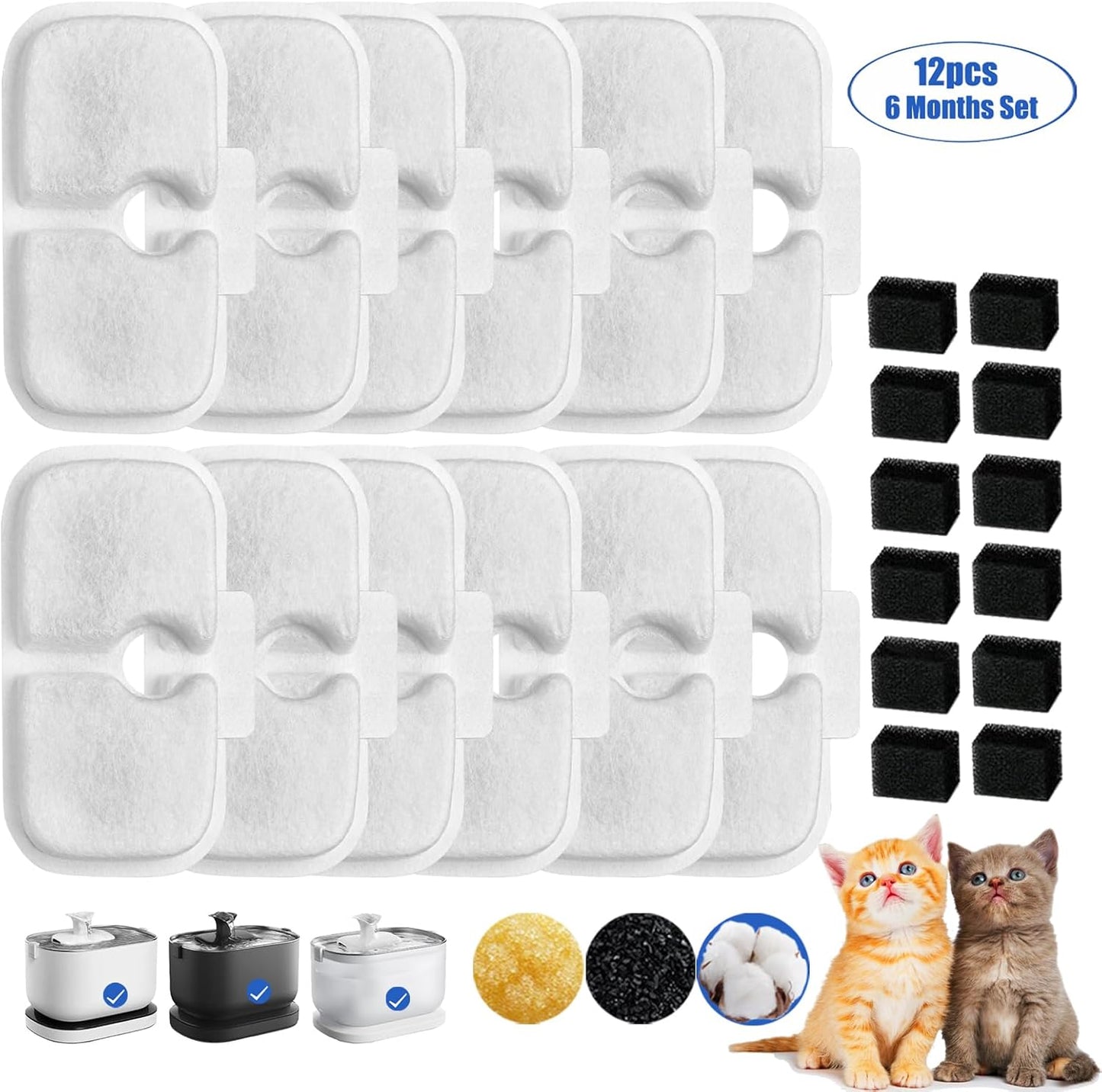 Cat Water Fountain Filter,Pet Fountain Filter Replacement for Pet Fountain