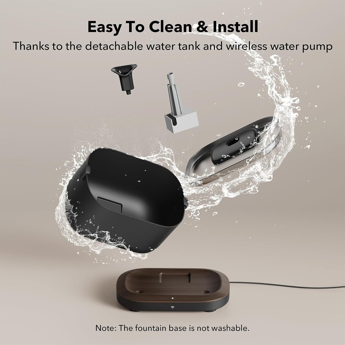 PETLIBRO App Monitoring Cat Water Fountain with Wireless Pump, 2.5L/84oz Dockstream Pet Water Fountain for Cats Inside, Automatic Cat Water Dispenser with 2.4GHz Wi-Fi, Smart Fountain, App Control