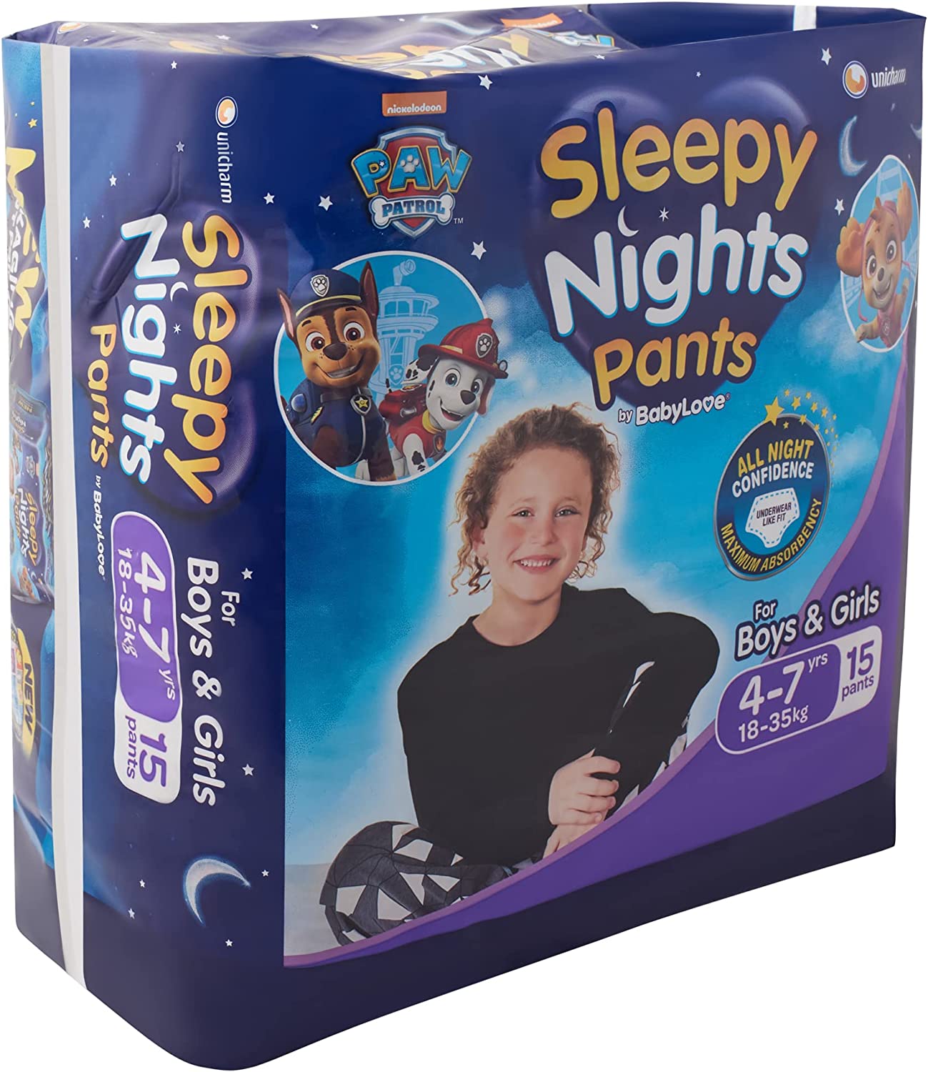 BabyLove 60 Piece Sleepy Nights Overnight Nappy Pants 18-35kg (4-7 Years)