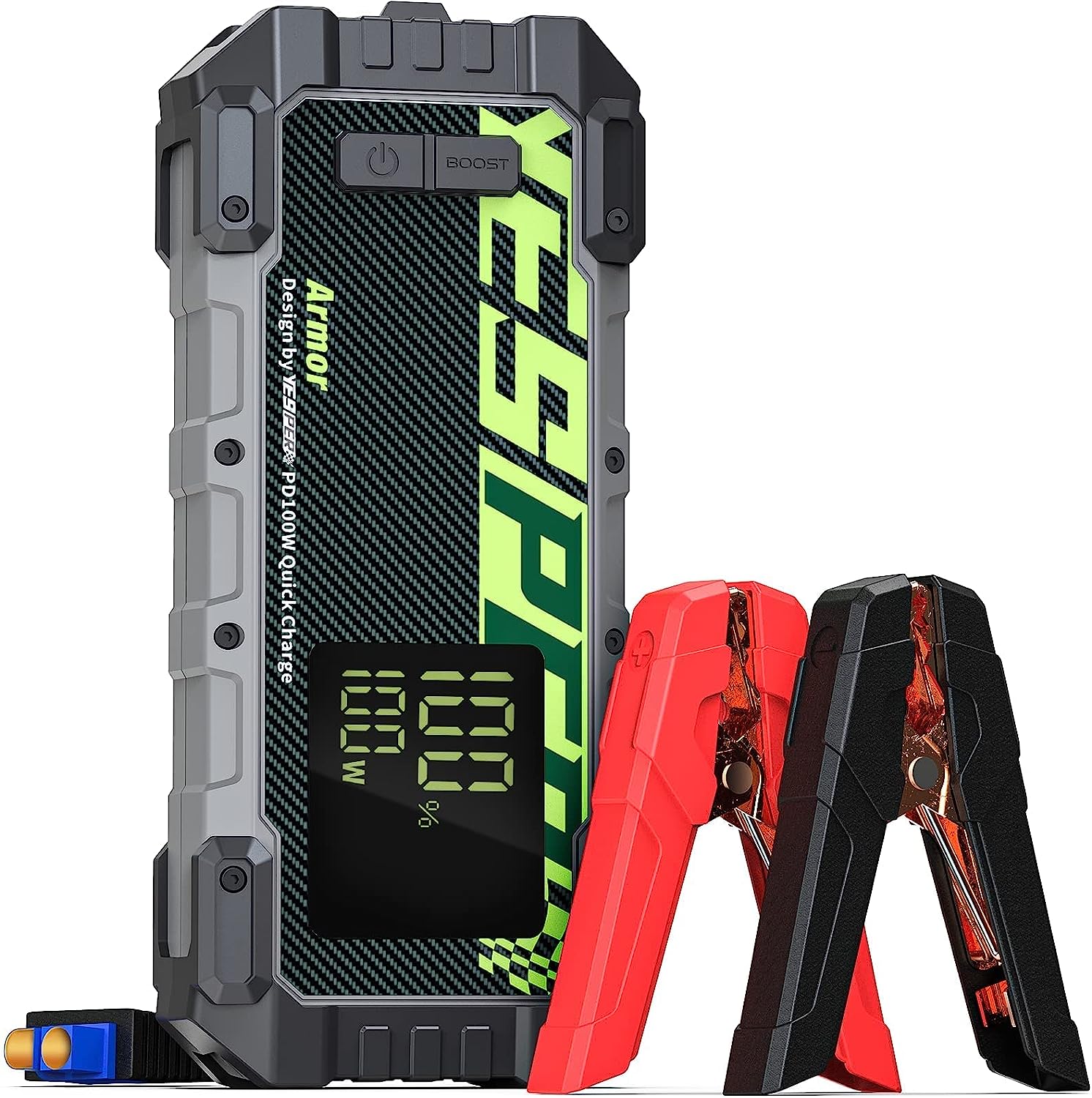 FEIKFEIZ Car Jump Starter, 3000A Peak 24800mAh 12V Car Battery Starter(Up  to All Gas, 9.0L Diesel Engine), with USB Quick Charge 3.0,LED Light.