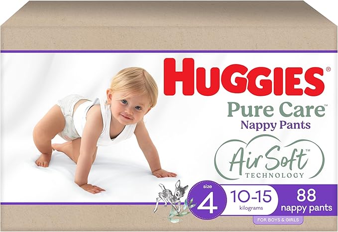 Huggies Pure Care Nappy Pants Size 4 (10-15kg) 88 Count