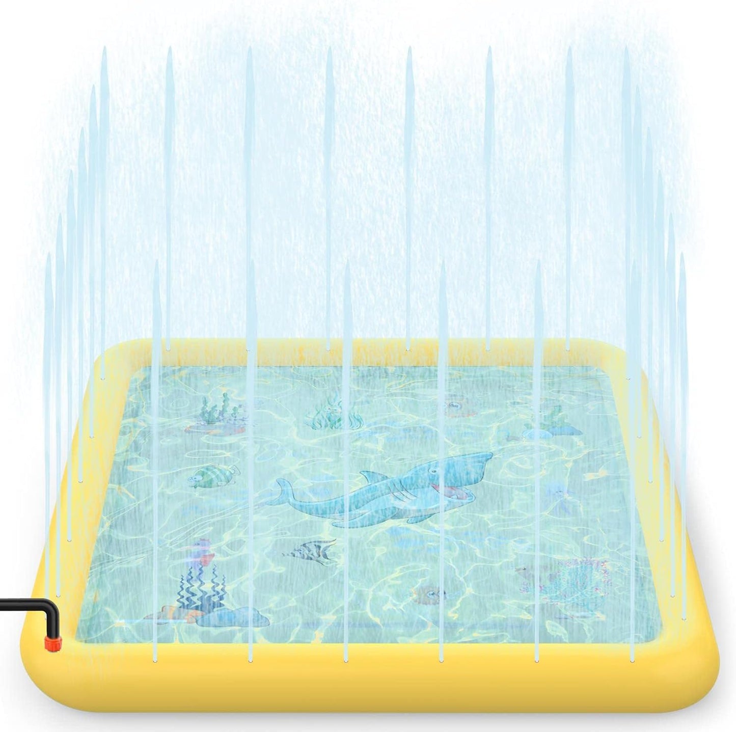 SOKA Play Imagine Learn SOKA Large Square Sprinkle and Splash Water Play Mat Sprinkler Pad Summer Spray Inflatable Toy for Kids Outdoor Garden Family Activities - Yellow One Size