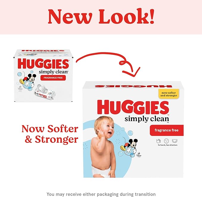 Huggies Simply Clean Unscented Baby Wipes, 11 Flip Lid Packs (704 Wipes Total)