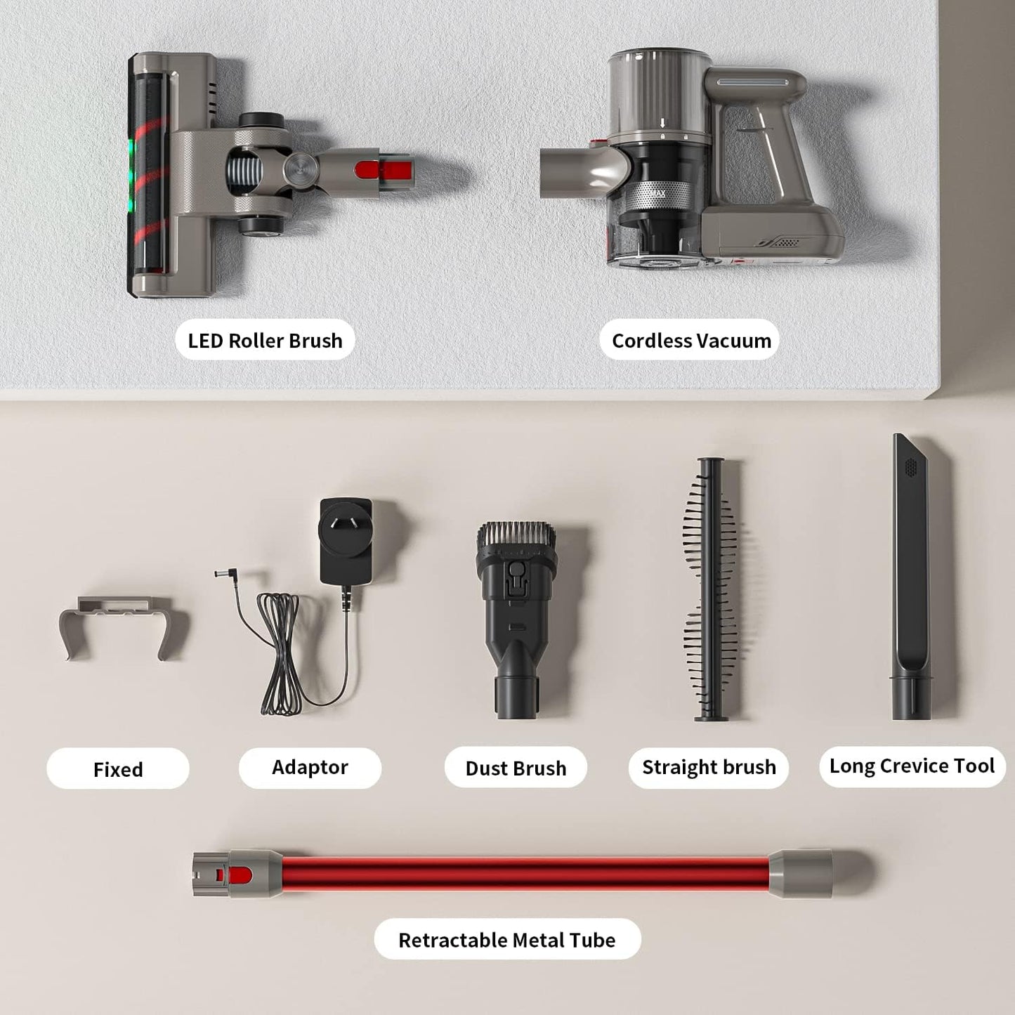 STORMHERO Cordless Vacuum Cleaner, Wireless Stick Vacuum for Carpter & Floor, 350W-26Kpa Handheld Household Cleaning Vacuums, Rechargeable 6in1 Light Weight Vacuum Tool, Portable Quiet Electric Broom