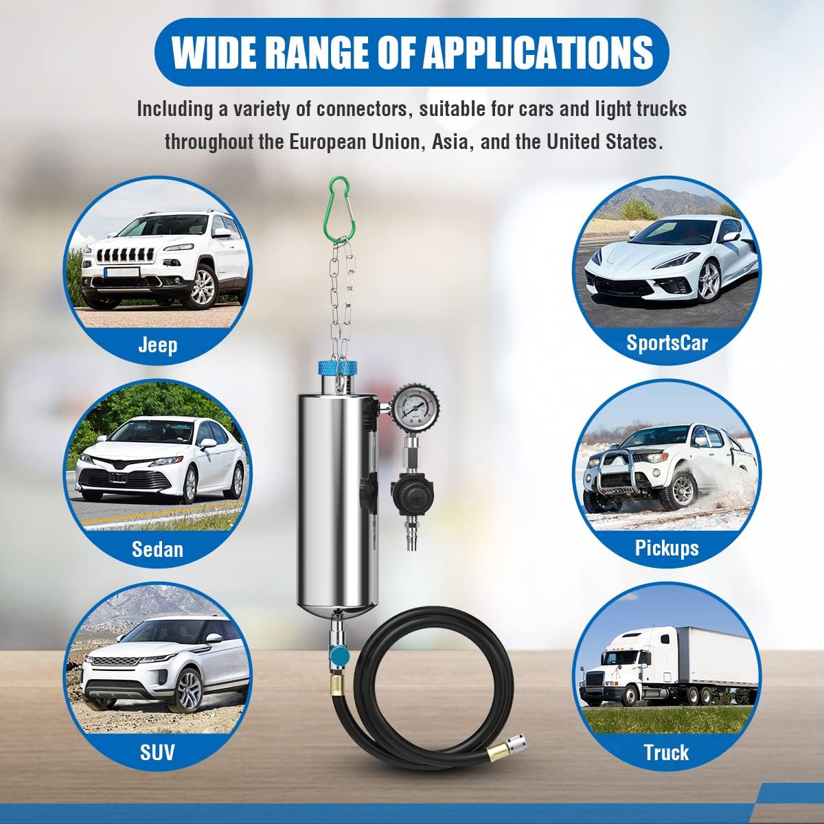 Automotive Fuel Injector Cleaner Machine, C80 Fuel Injection Systems Cleaning Tools, CFS Series Fuel System Cleaning Assistant Fuel Injector Cleaner 1000ML 150PSI