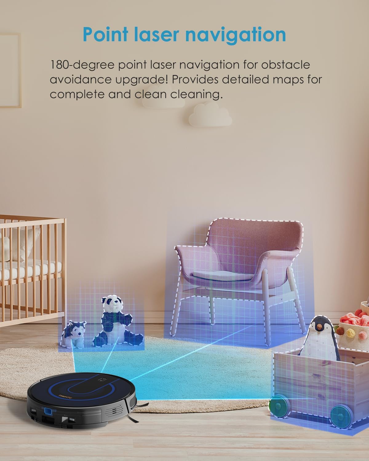 Robotic Vacuum with Mop, LIDAR Navigation Equiped Robot Vacuum Cleaner for Pet Hair,Automatically Avoids Obstacles