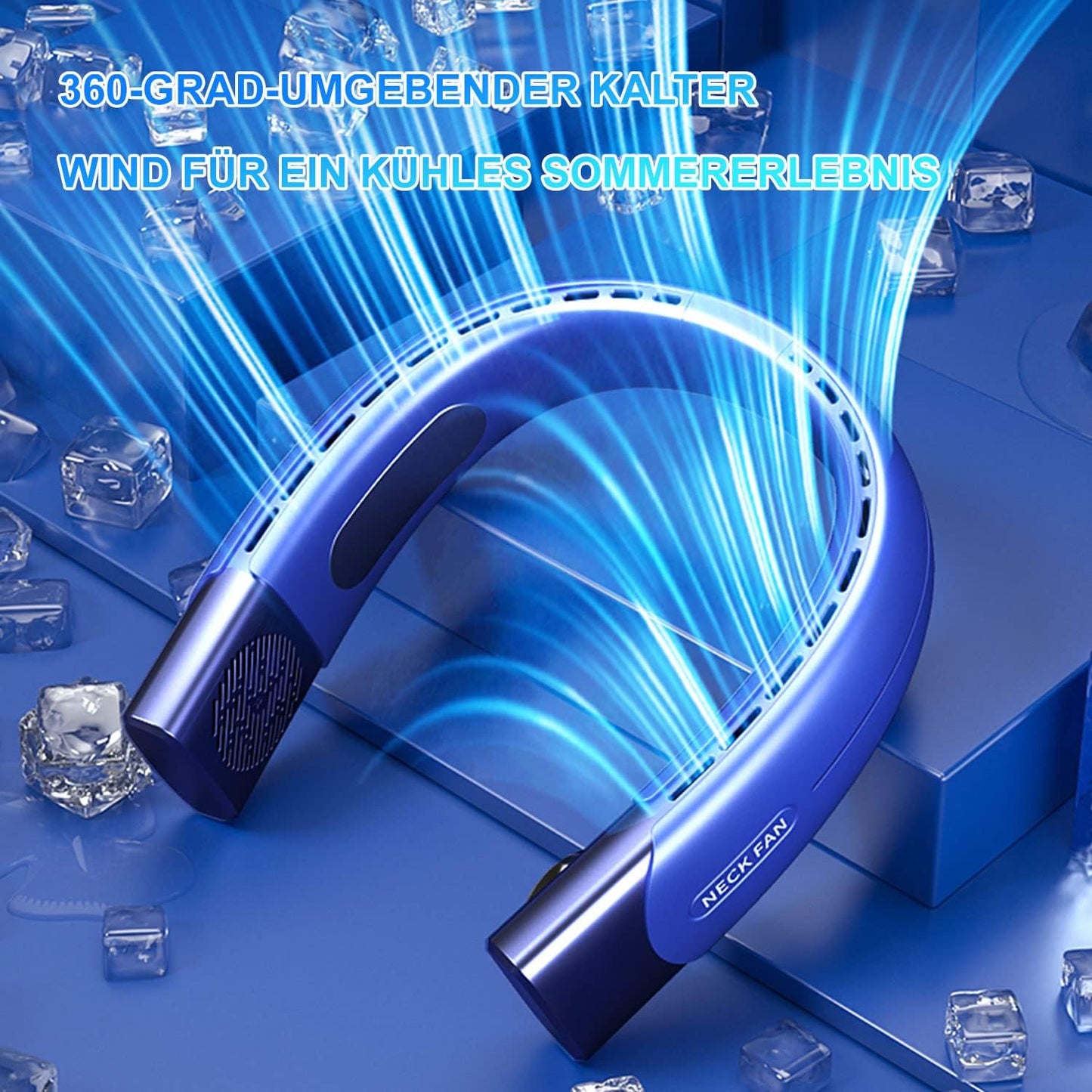 KEAGAN Neck Fan, Hanging Neck Fan, 4000 mAh Battery Operated Neck Fan, Neck Fans, Portable Personal Fan with 5 Speeds