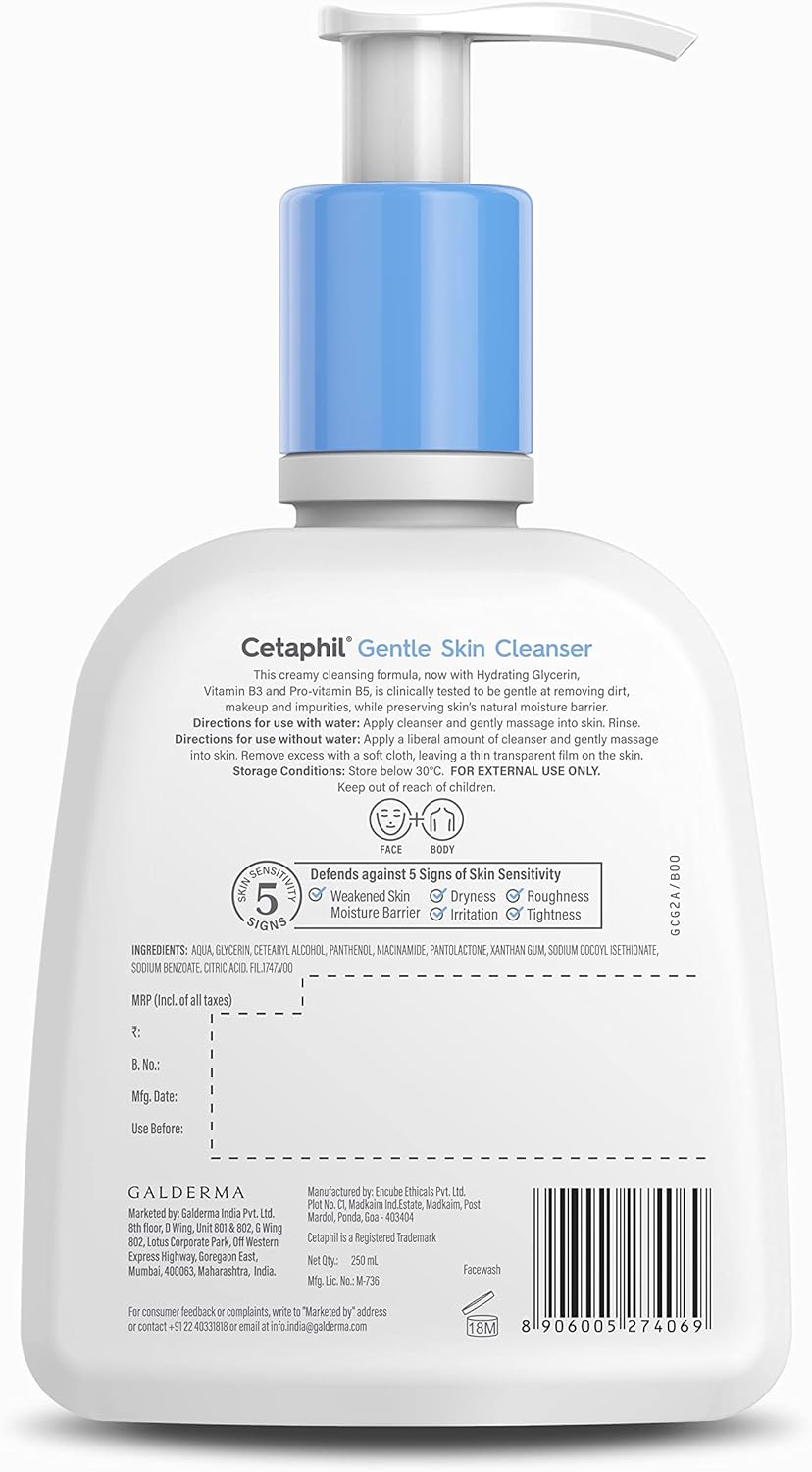 Cetaphil Gentle Skin Cleanser Face & Body For Dry And Sensitive Skin - 250 ml