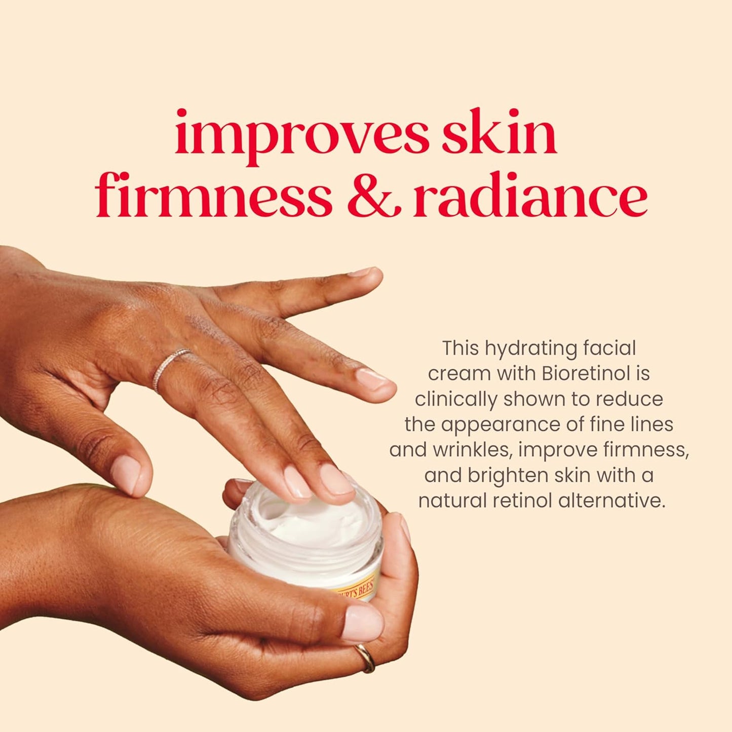Burt's Bees Renewal Firming Face Cream, Anti-Aging Retinol Alternative, Moisturizing Natural Origin Skin Care, 1.8 Ounce (Packaging May Vary)
