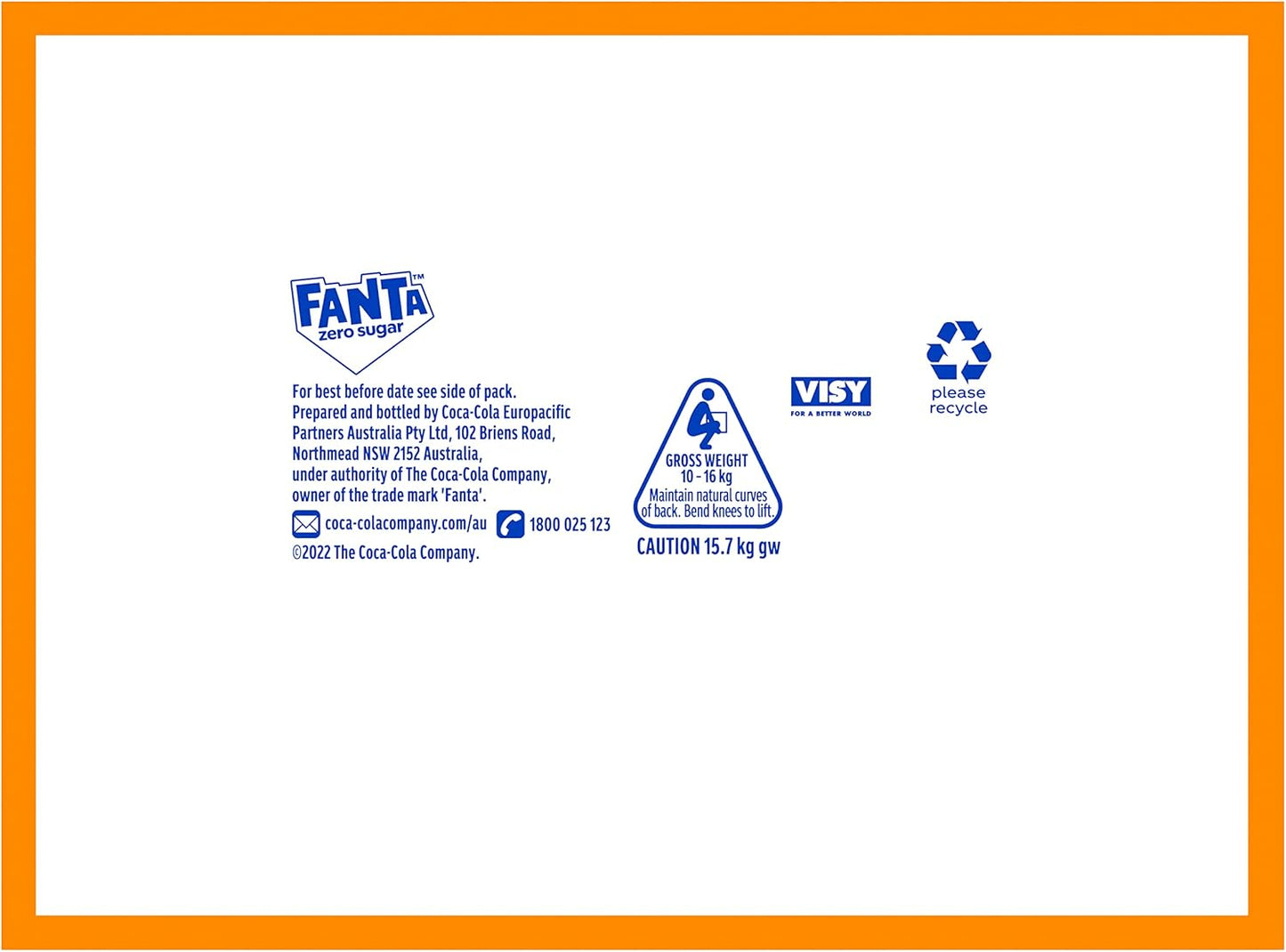 Fanta Orange Zero Sugar Soft Drink Multipack Bottles 12 x 1.25L