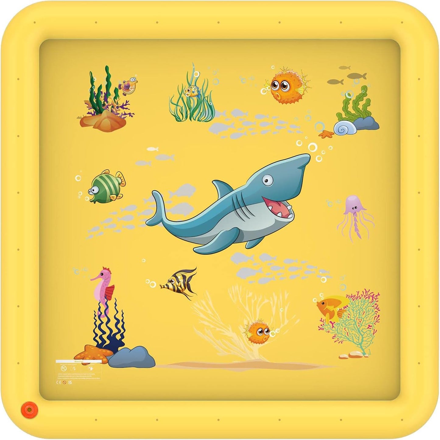 SOKA Play Imagine Learn SOKA Large Square Sprinkle and Splash Water Play Mat Sprinkler Pad Summer Spray Inflatable Toy for Kids Outdoor Garden Family Activities - Yellow One Size