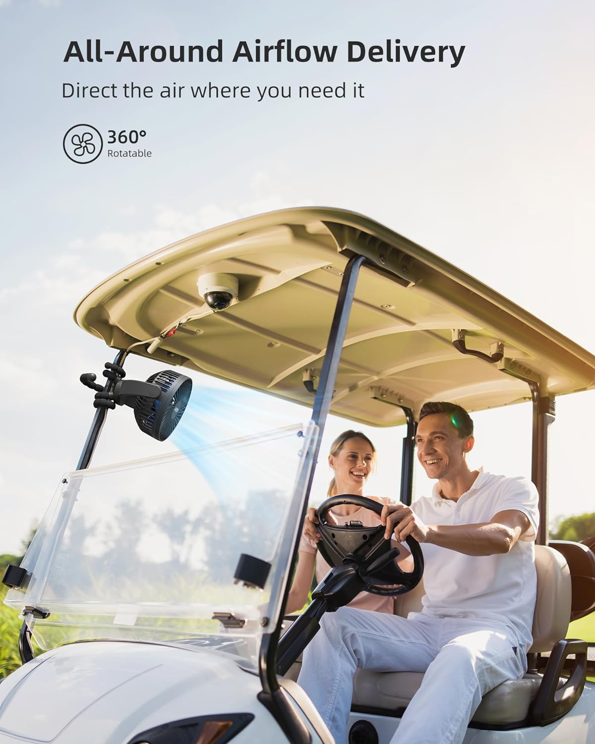 Stroller fan 5000mAh Rechargeable Battery Powered Clip Fan with Flexible Tripod, Super Quiet, 3 Speed, 360° Rotatable, Portable Handheld USB Clip on Fan for Room Cart Stroller Bike etc
