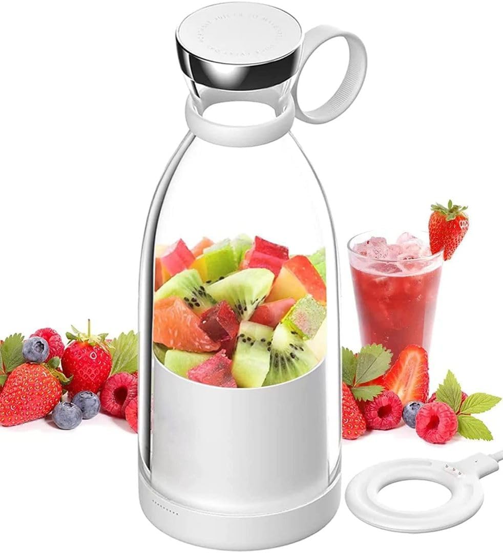 Personal Size Blender, Portable Blender, Battery Powered USB Blender (White)