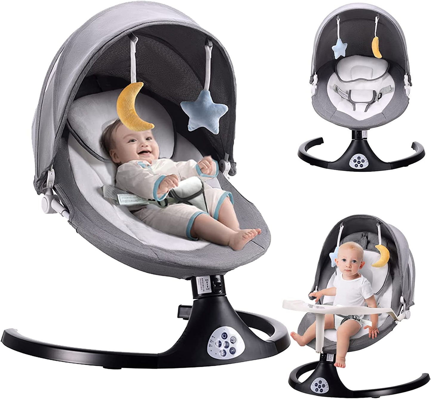 Baby Swing for Infants, 5 Speed Electric Bluetooth Rocker Newborn, 3 Timer Settings & 10 Pre-Set Lullabies
