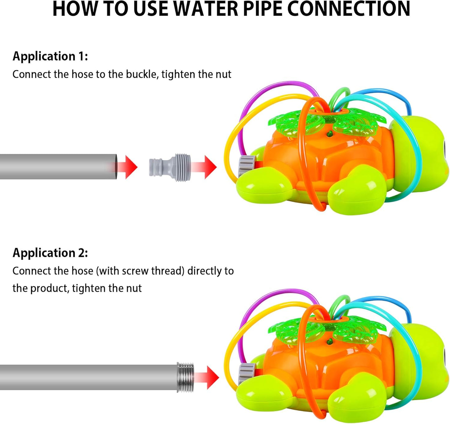 Outdoor Sprinkler for Kids - Backyard Rotating Turtle Sprinkler with Swing Tube - Splashing Toy for Summer - Outside Garden Lawn Water Toys Gifts for 3 4 5 6 Boys and Girls