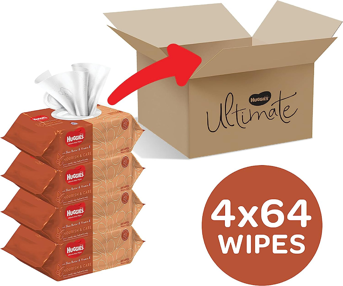 Huggies Ultimate Baby Wipes Nourish & Care 256 Count