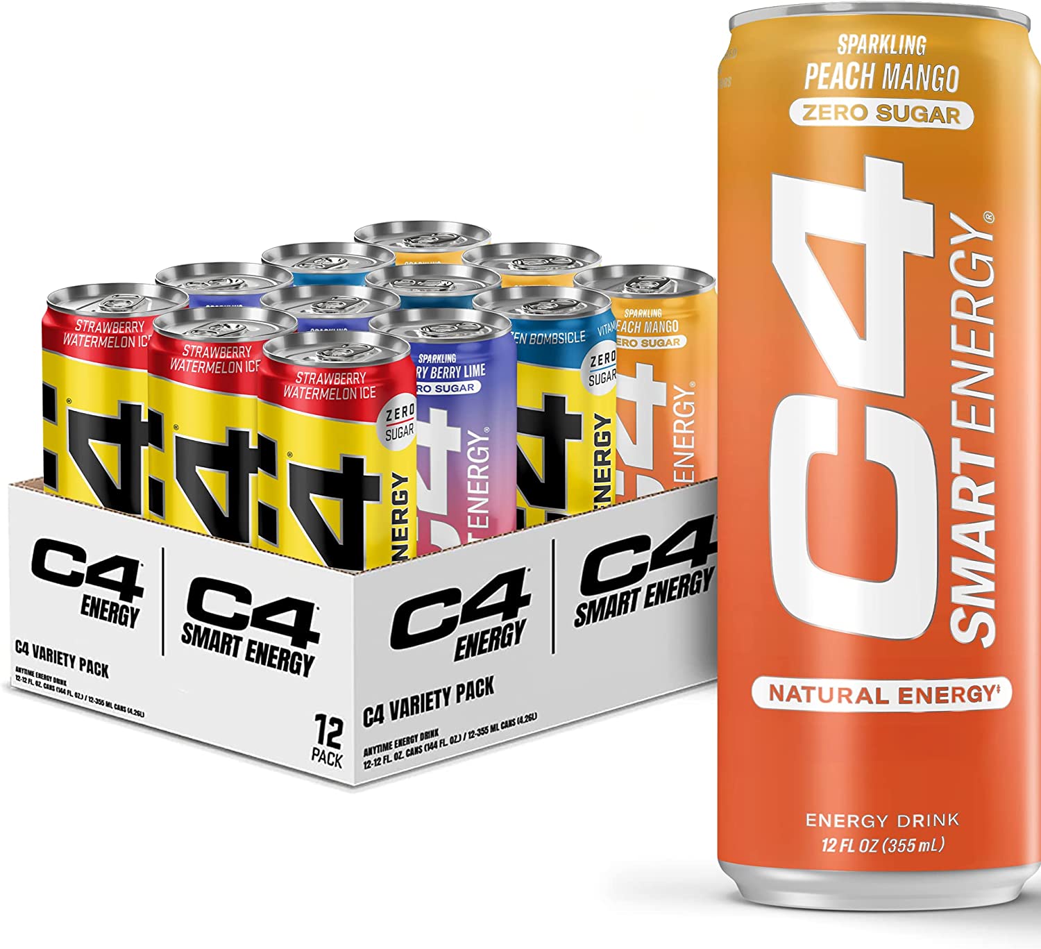 C4 Energy & Smart Energy Drinks Variety Pack Zero Calorie, Coffee –  Shopperss