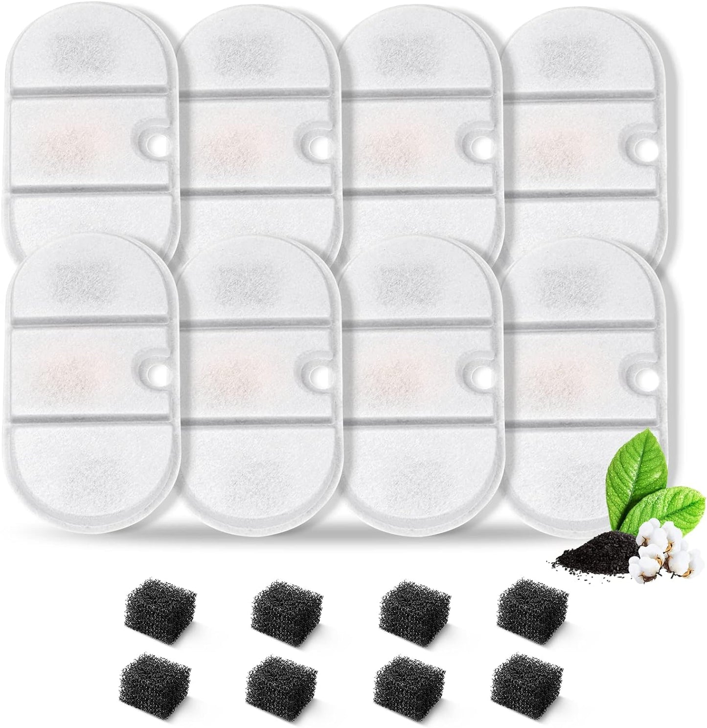 VinDox 16 Packs Replacement Cat Water Fountain Filters Compatible with PETLIBRO Capsule: PLWF002,71oz/2.1L Ultra Quiet-BPA-Free, Two Flow