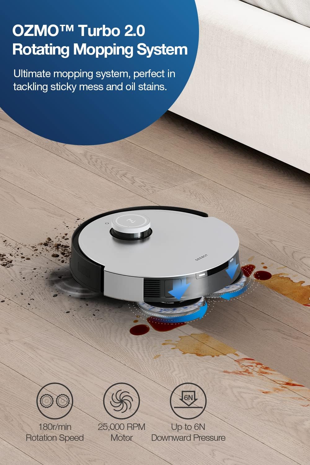 Robot Vacuum and Mop Combo with Self-Emptying, Auto-Wash, Auto-Refill and Auto-Hot Air Drying, 5000Pa Suction, AIVI 3D Obstacle Avoidance, Built-in YIKO Voice Assistant, Black