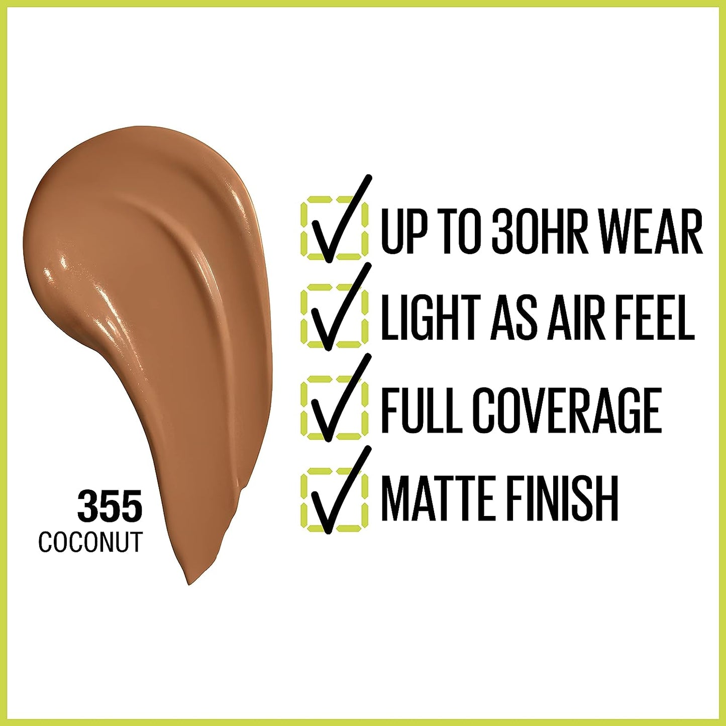 Maybelline New York Super Stay Full Coverage Liquid Foundation Active Wear Makeup, Up to 30Hr Wear, Transfer, Sweat & Water Resistant, Matte Finish, Coconut,
