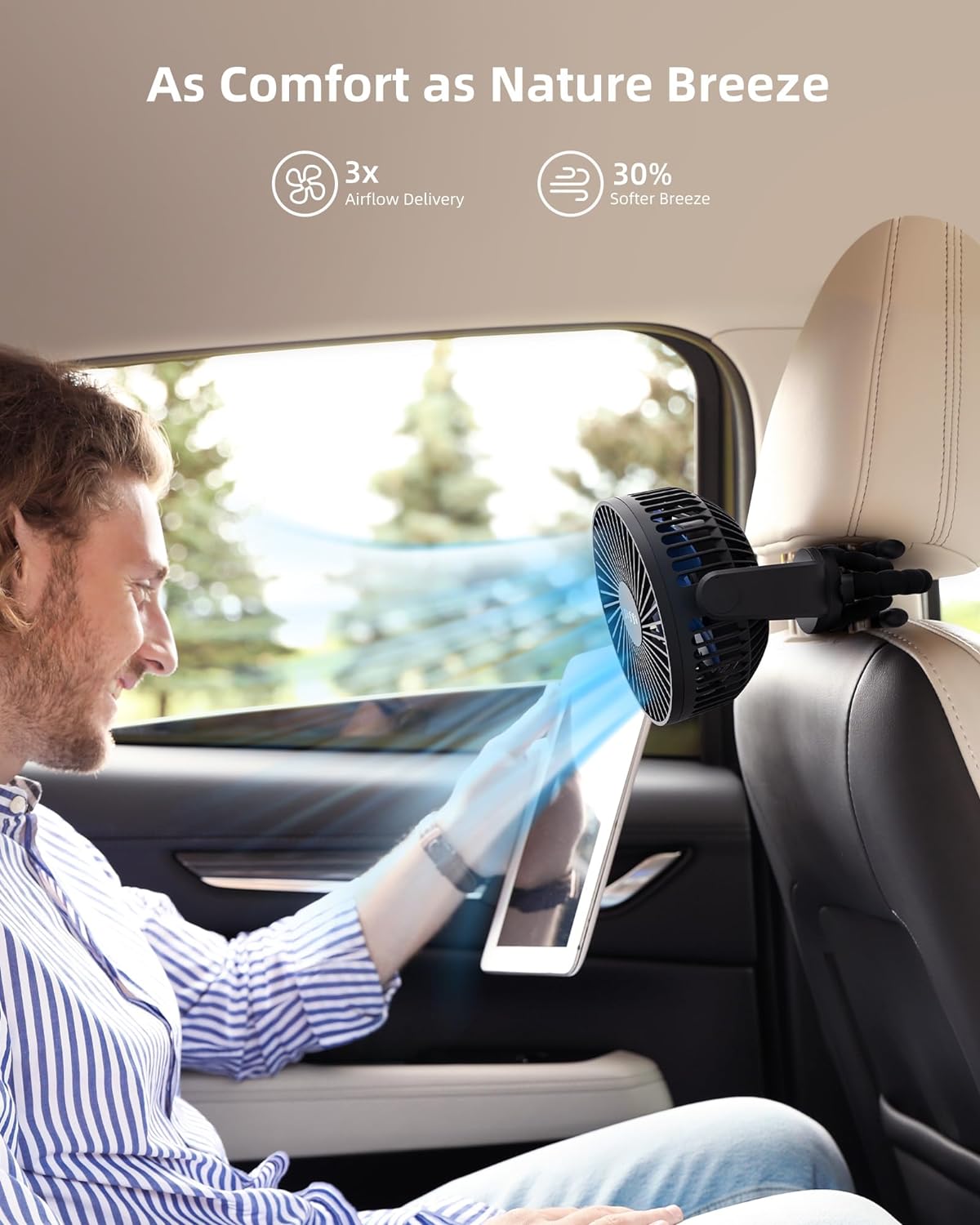 5000mAh Rechargeable Battery Powered Clip Fan with Flexible Tripod, 3 Speed, 360° Rotatable, Portable Handheld USB Clip on Fan