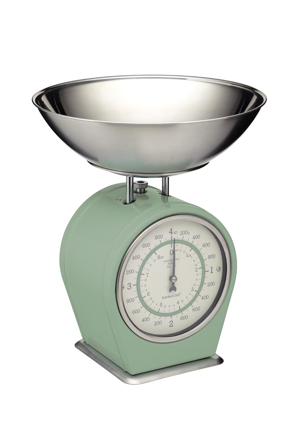 KitchenCraft Living Nostalgia Mechanical Kitchen Scales, 4 kg (8 lbs) - English Sage