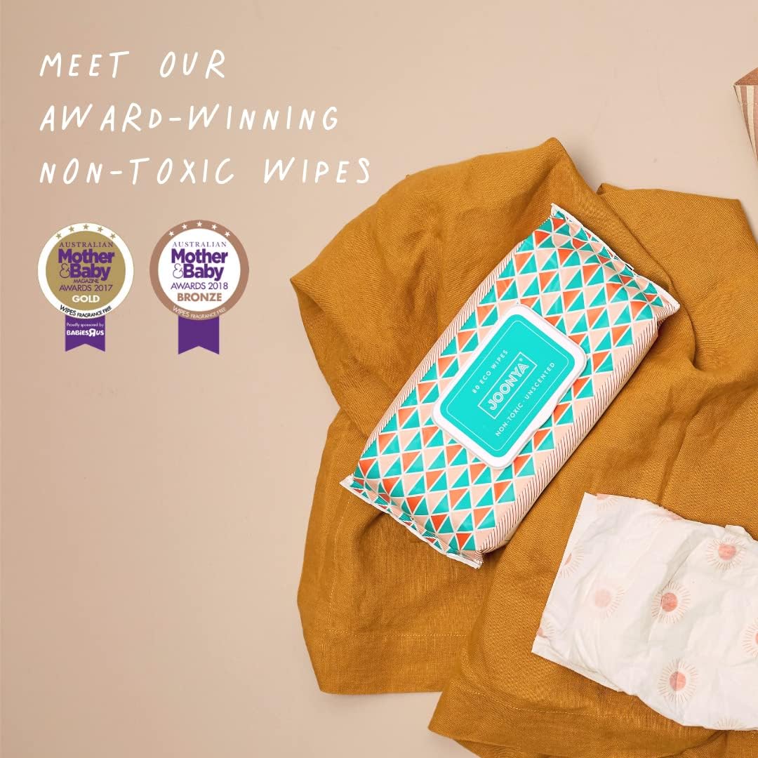 Joonya Baby Wipes - Non-Toxic, Biodegradable Baby Wipes for Calm, Healthy Skin - Fragrance Free Baby Wipes - Bulk Baby Wipes - 3 Packs of 80 Nappy Wipes (240)