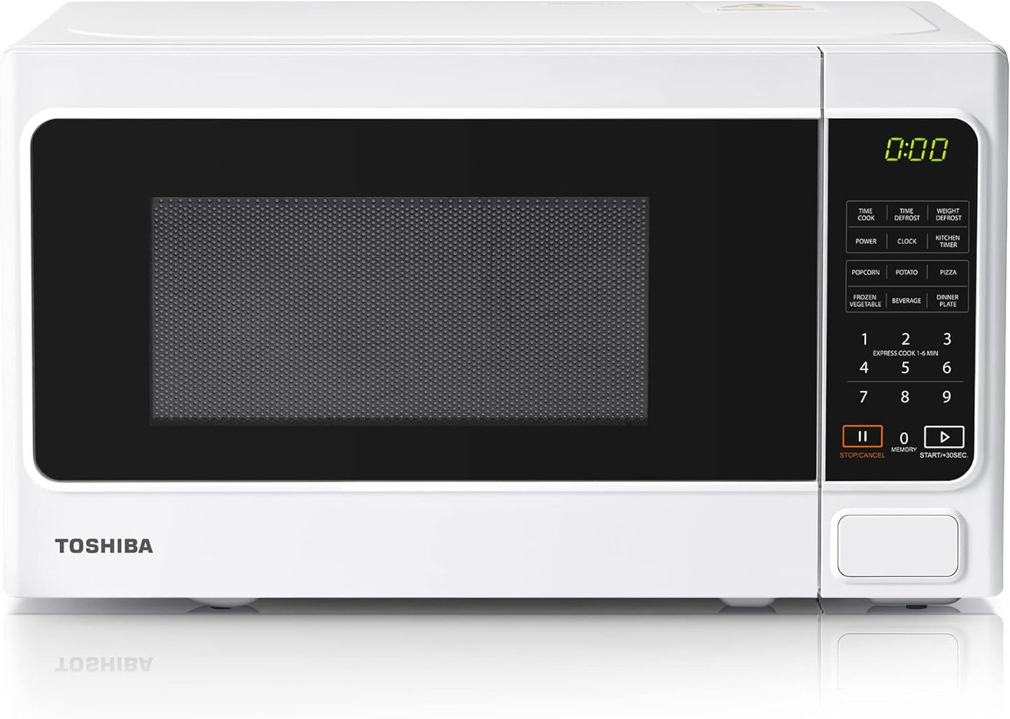 Toshiba Microwave Oven MM-EM20P(WH) 20L Digital 800W, 6 Preset Recipes, Procedural Memory, Auto Defrost, Digital Display, Modern Finish – White