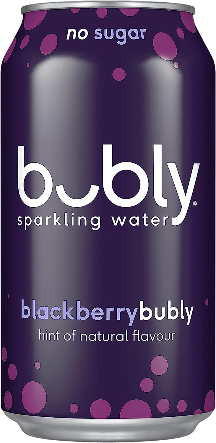 Bubly Blackberry Flavoured Sparkling Water Can 375 ml 8 Pack