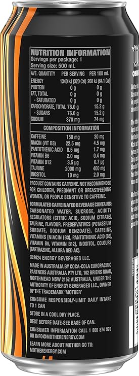 Mother Energy Drink Orange Dreamsicle 24 x 500ml