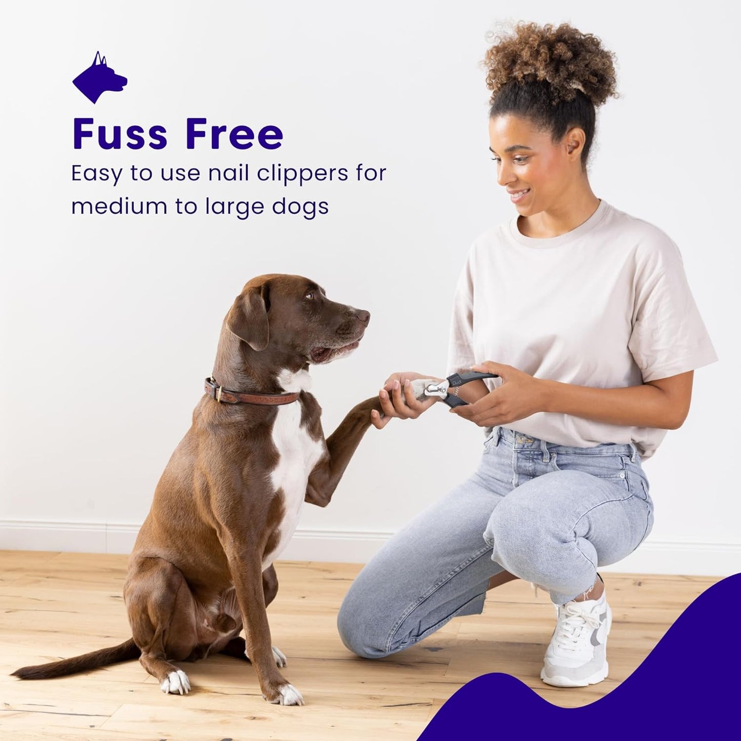 Dudi Pet Claw Scissors for Dogs Cats - Also for Rabbits and Guinea Pigs - Claw Cutter with Safety Mechanism - Nail Scissors Set Including Claw Grinder - Large